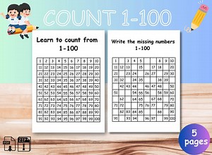 Numbers Chart 1-100- Count to 100 , Black and White, Homeschool, Educational Chart Printable - Etsy
