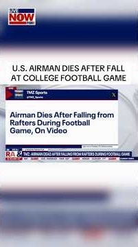 An Air Force service member died after falling from the rafters during a pregame demonstration.