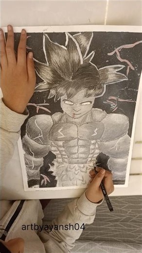 Goku anime artwork 🖋️ #goku #animeart #artlovers #short