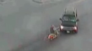 Head-on Car-Motorcycle Crash Caught on Tape