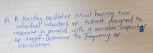 (b) A Hartley oscillator circuit having two individual inductor... | Filo