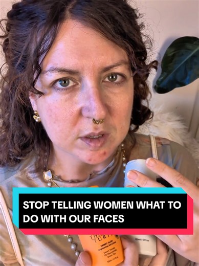 Maybe we're still just pressuring women to conform to beauty standards, without even realizing that's what we're doing 🤔 Thanks to @Thirsty_Turtl for supporting the Horrible Mean Bad Mission! Their products contain native Australian ingredients and feel divine on the skin, so if you're looking for a simple but unique skincare routine from a woman-owned brand with values, using the code HORRIBLE15 will get you 15% off your first Thirsty Turtl order. ***VIDEO TRANSCRIPT*** (A white woman in her 3