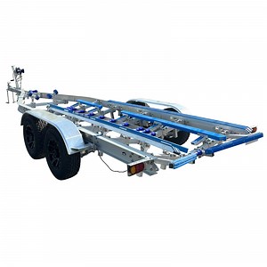 [Hot Item] High Quality 28FT Tandem Axle Poly Bunks Aluminum Boat Trailer Hydraulic Brake