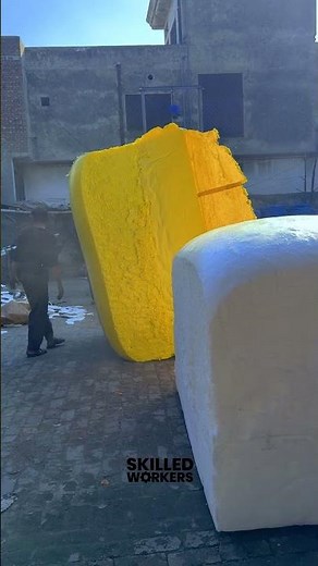 Behind the Scenes: Crafting of Yellow Polyurethane foam! 🏭🧽