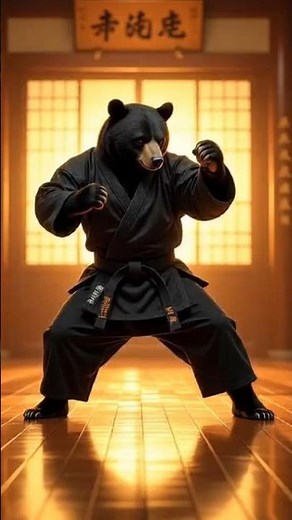 Black Bear Karate Fight 🐻🥋 | Epic 30s Martial Arts Animation Viral Animal Fight shek it max