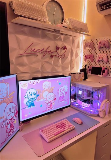 Stunning Pink PC Gaming Setup Ideas