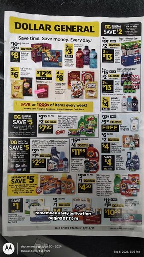 Dollar General weekly ad for 09/07 - 09/11 early activation 7 pm 09/06 - Dollar General deals #dollargeneralcouponer #dgdealsthisweek #dgdeals #coupondeal #dollargeneraldeal #dgcouponing #coupons #dollargeneralcouponing | Peggie Saves