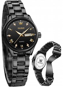 OLEVS Women Watches Business Dress Female Ladies for Small Wrist Watch Gold Plated Silver Tone Stainless Steel Band Analog Quartz Waterproof Lady Watches