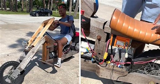 Engineering student in Florida builds wooden e-bike