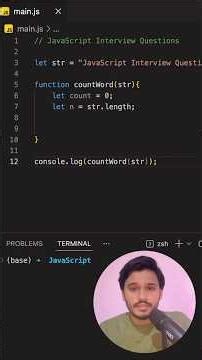Count Words in Sentence - Javascript Interview #dsa #interview #coding