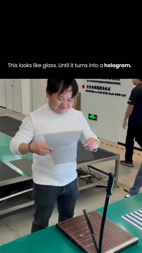 AI Tools | Robotics | Technology on Instagram: "This isn’t a screen. It’s a transparent LED mesh, almost invisible when off, alive when powered on. Each pixel lights independently, making digital objects appear to float in real space without blocking what’s behind them. Mounted on windows or walls, it turns architecture into a digital canvas. No headsets. No bulky hardware. Just seamless reality and code merging into one. Are you watching this future happen, or building it? Comment “AI” for your