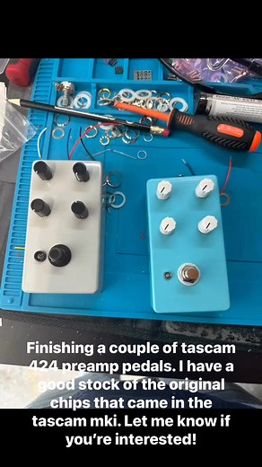 I’ve built a few of these pedals/circuits over the past few months. These will be going up for sale later this week. This circuit has been getting popular for a good year or more so I wasn’t too surprised when jhs came out with their version this week. I planned to build a few more in cool color combos soon. #mkgee #tascam #guitarpedals | Hardware Fixations
