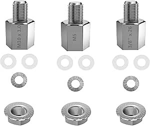 NICEDACK Bicycle Axle Adapter for M10 x 1.0, 3/8" x26, M5 Quick Release, Universal Bicycle Trailer Coupling Adapter