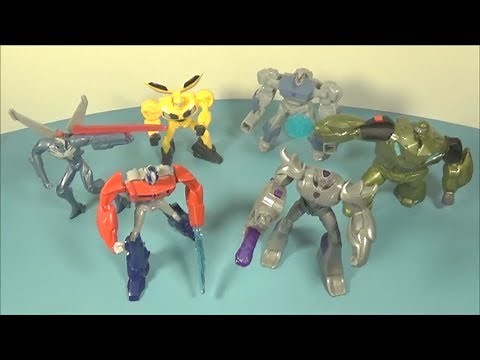 2013 TRANSFORMERS PRIME SET OF 6 McDONALD'S HAPPY MEAL COLLECTIBLES VIDEO REVIEW