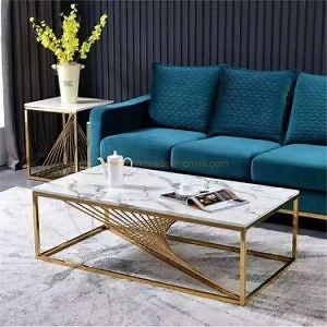 [Hot Item] Modern Sofa Furniture Living Room Center Table / Silver Coffee Table / High Side Table / Stainless Steel Table / Black Glass Coffee Table / Marble Console Table