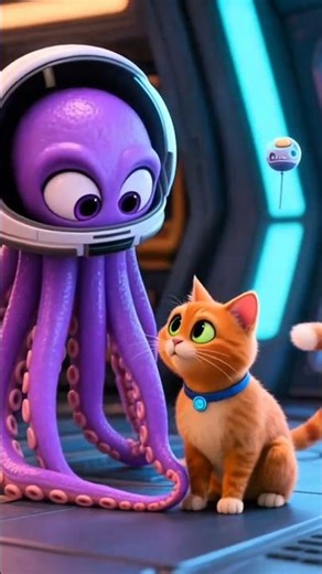 Kucing Oren Lucu & Alien di Luar Angkasa! 🚀 Petualangan Animasi #cat #funnyanimals #viral