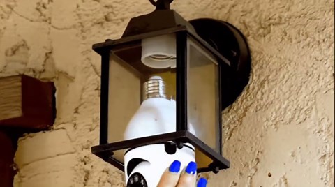 STARSCOPE Sentinel Camera Bulb - 360 HD Video Night Vision WiFi Surveillance Cameras for Outdoor Indoor, Hidden Cam Bulbs System, Motion Sensor Detection Alarm with Two-Way Audio