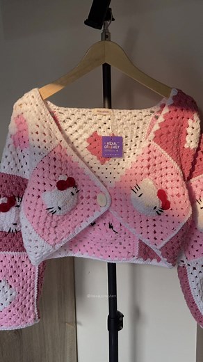 Hello Kitty Crochet Patchwork Cardigan
