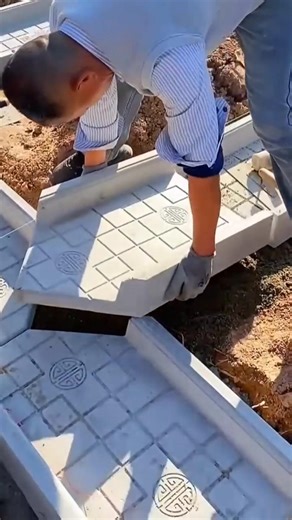 Laying a Cement Slab Path in the Vegetable Garden.