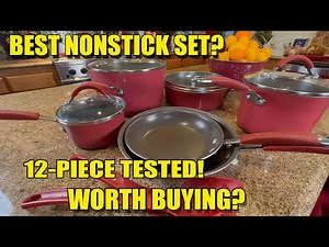 Rachael Ray Cucina Cookware Set Review | 12-Piece Nonstick Pots & Pans in Cranberry Red