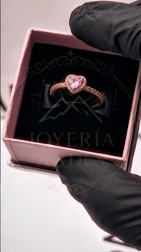 Anillo de Compromiso Pandora Corazón Rosa 💖 | Plata 925 y Baño de Oro Rosa #plata925