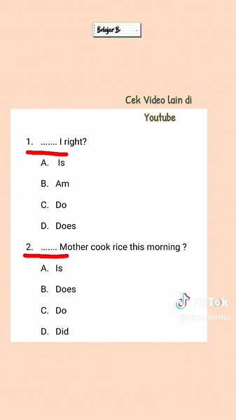 Soal Bahasa Inggris Kelas 7: Kalimat Pertanyaan