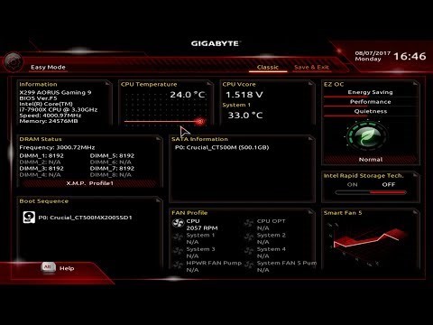 AORUS X299 Gaming 9 BIOS Overview