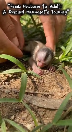 “From Newborn to Adult: A Rescued Marmoset’s Journey”#animals