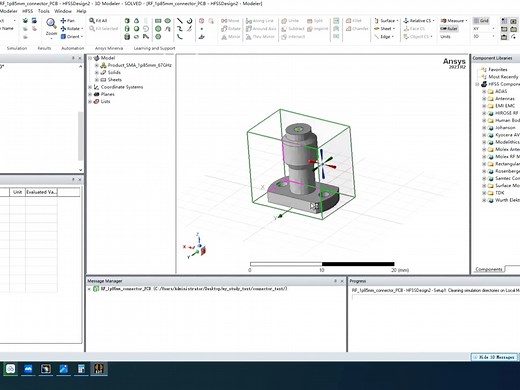 快速创建并调用HFSS同轴连接器3D模型