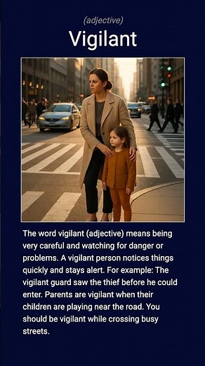 English word 'vigilant' adjective C1