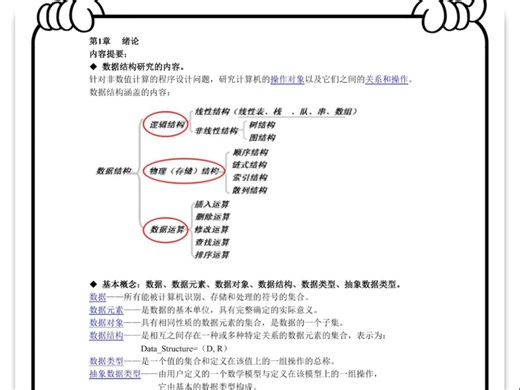 数据结构知识点汇总 题库及答案