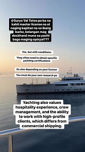 Mas magaling po na mag research tayo hindi po ako expert sa mga license ng Captain kaya hindi po ako makakapag bigay opinion about license. #reels #viral #yachtstew #sunsetlovers #seawoman #viral #viral #seaview #yachtlife #captain #certificates | Stewardess MsHagadera