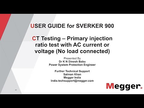 CT Testing - Primary injection ratio test with AC current or voltage (no load connected) SVERKER 900