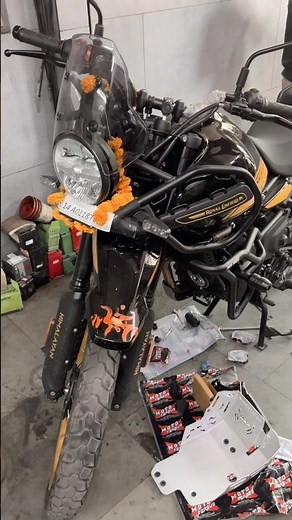 accessories installation for my new Royal Enfield Himalayan 450 has started. #royalenfield