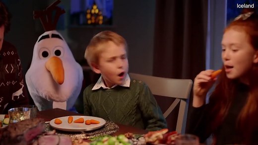 Olaf and the gang from Frozen feature in Iceland Christmas ad
