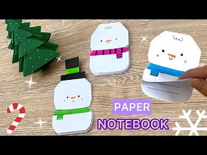 Origami Snowman Cute Paper Notebook | New Year Crafts