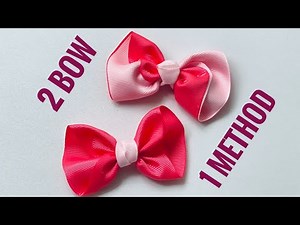 DIY Tutorial | Pink and Red Grosgrain Hair Bows for Girls | Handmade Ribbon Hair Accessories
