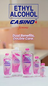 Give your skin the dual care it deserves! ✨ With Ethyl Alcohol (Casino Femme with Dual Moisturizer), start a habit of disinfecting first and keeping your hands clean (based on representative germs tested). ASC REF: I0023P032525C | Casino Ethyl Alcohol