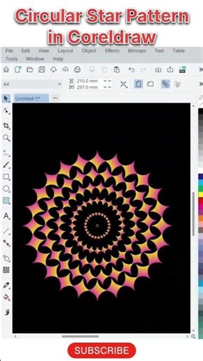 Circular Star Pattern in Coreldraw😲#coreldrawtips#coreldraw#coreldraw3d#coreldraw_tutorial#coreldraw