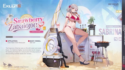 Girls' Frontline 2: Exilium | Sabrina's Outfit Showcase | Strawberry Zabaione The fragrance of berries rests on the soft cream and sweet liquor. It is Sabrina's highly-recommended secret weapon for beating the heat; it's a unique piece of lovely scenery in the scorching summer winds even moreso. Click the link to watch the HD version: https://gfl2exilium.link/SabrinaOutfitStrawberryZabaione >> Download on mobile and PC: https://sunborn.onelink.me/fxKG/prall #GirlsFrontline2Exilium #gfl2exilium |