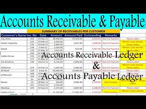 Excel For Accounts Receivable and Accounts Payable Ledger by learning center in Urdu/HIndi