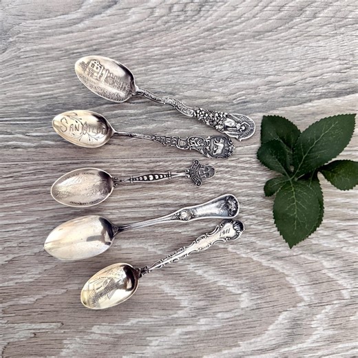Vintage Sterling Silver Souvenir Spoons, Antique Travel Spoons, 1901 Antique Spoon, Travel Keepsake, Sterling Collectible Spoon - Etsy