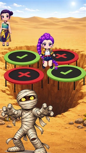 Kpop Demon Hunters Try the Trampoline Challenge #cartoon #animation #funny #minecraftanimation