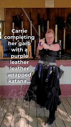 Red headed Warrior, Carrie, Completing Her Garb with our Purple Simple Katana at the Michigan Renaissance Festival 2023 Handcrafted in Detroit Lifetime Warranty Against Breakage This fantastic version of Start Wearing Purple performed by @wakefiremusic #purple #katana #swords #blade #renaissancefestival #renfaire #renfest #renaissance #faire #michiganrenaissancefestival #detroit #medieval #bladesmith #swordsmith #smithing #ArchangelSteel #fantasy #cosplayers #cosplayerofinstagram #larp #ninja #s