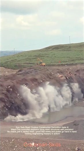 Epic Safe Blast! Outdoor Construction Demolition Nails It!#shorts
