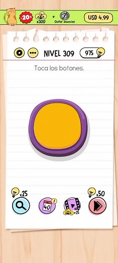 Cómo superar el nivel 309 en Brain Test