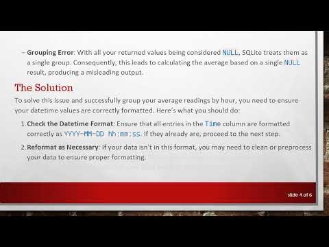 Calculating Average Power Readings Grouped by Hour in SQLite