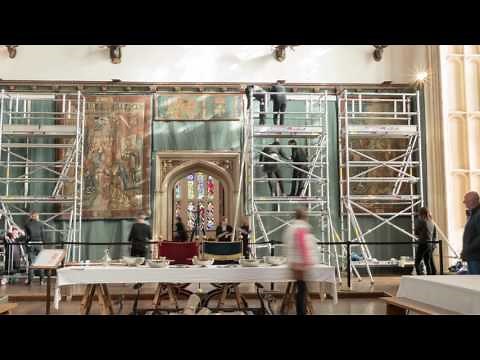 Tapestry re-hang at Hampton Court Palace