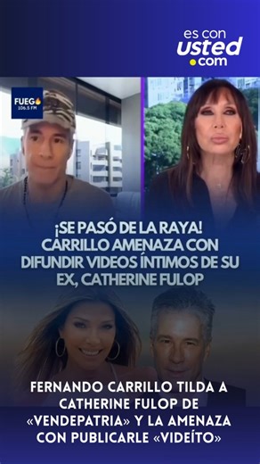 Es con Usted on Instagram: "#25Ene Fernando Carrillo sigue dando de qué hablar. Ahora, el actor arremetió en contra de su ex, la también actriz y modelo Catherine Fulop, a quien amenazó de publicarle unos «videítos» si sigue hablando de él. «Le pediria a Catherine, para tampoco tener que sacarunos videítos que tengo por allí, que deje de hablar de mí, bien o mal, anque en los videos que yo pienso publicar de Catherine, ella se ve increíble, bellísima. Entonces que deje de hablar de mí», expuso C