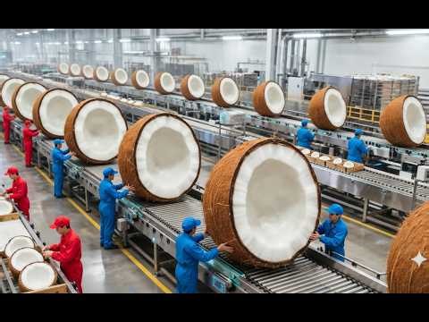 Inside the coconut processing plant turning coconuts into delicious coconut milk
